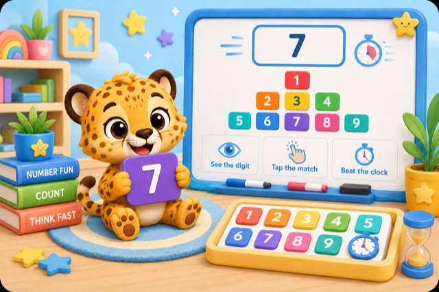 Number Sprint pyramid keypad game with target digits