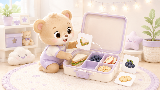 Mystery lunchbox logic puzzle with clues and lunch cards