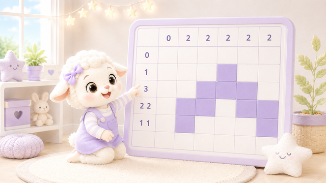 Nonogram picture puzzle with number clues and a grid